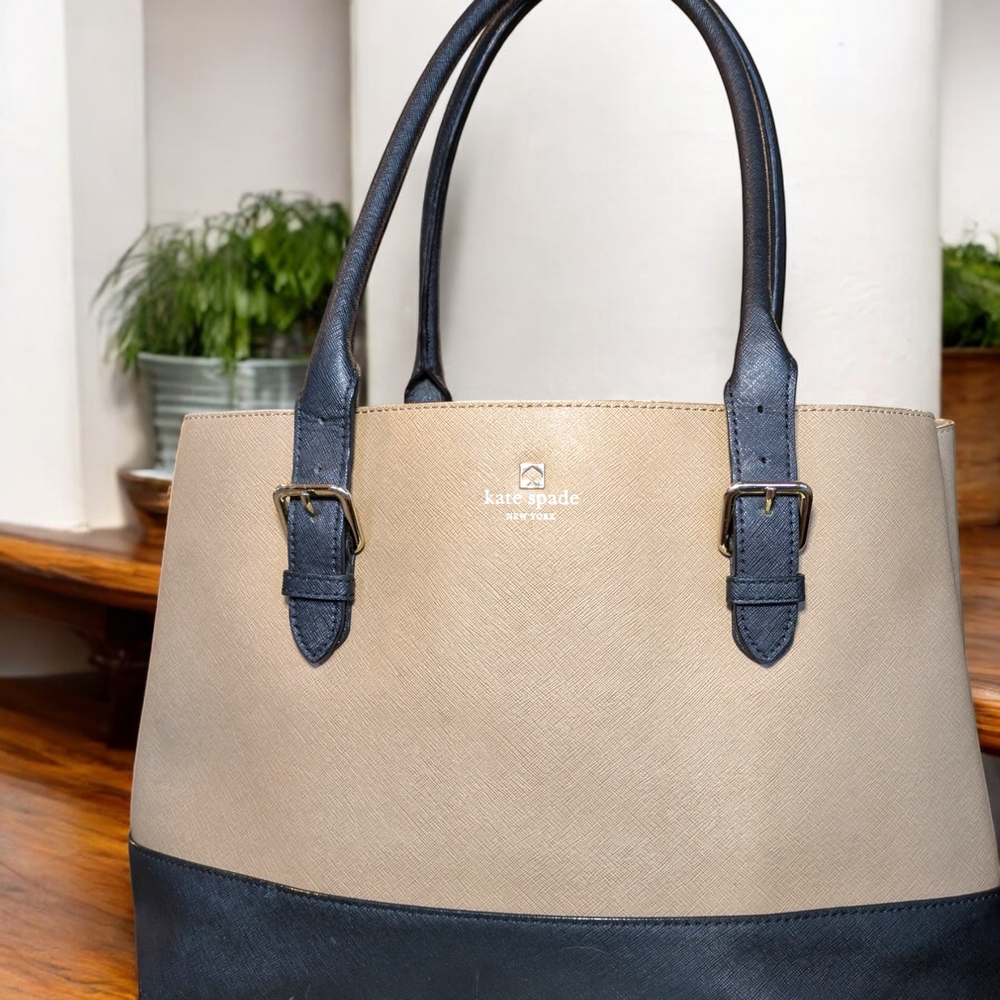 Kate Spade Beige and Black Tote Bag